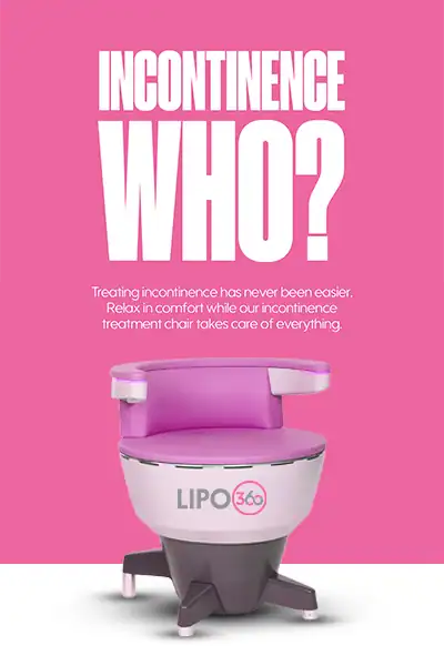 LIPO360 EMS Chair Can Help with Urinary Incontinence 2 Image of a urinary incontinence treatment seat Bedfordshire