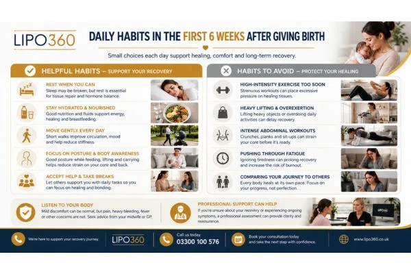 What to Do (and Avoid) in the First 6 Weeks After Giving Birth To Avoid Diastasis Recti 3 First 6 Weeks After Giving Birth To Avoid Diastasis Recti Bedfordshire : Daily Habits in the First 6 Weeks After Giving Birth